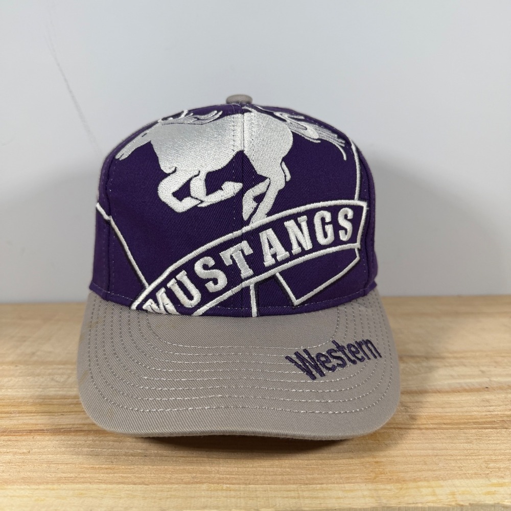 UWO Western Mustangs Hat Men Snapback Purple Vintage Big Logo Cap The Game